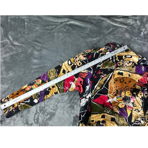 Wearable Art jacket women's size XL by Units cotton zipup colorful with grommets - Picture 8 of 14